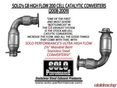 Solo Performance 3" Ultra High Flow Converters Pontiac G8 V8 2008-2009 - C24110 - C24111