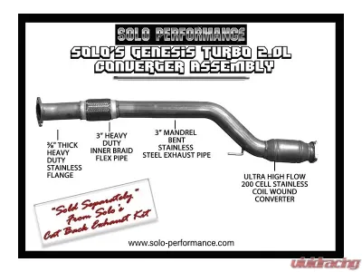 Solo Performance Ultra High Flow Converter Hyundai Genesis Turbo 2010-2012 - C24920SL