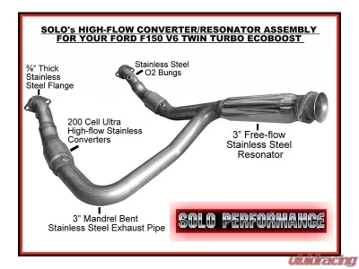 Solo Performance High Flow Converter Assembly Ford F-150 2011-2014 - C43168SL