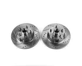 Power Stop Evolution Drilled & Slotted Rotors - Pair Front Ford Fairlane 1967