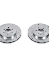 Power Stop Evolution Drilled & Slotted Rotors - Pair Rear Cadillac SRX 2004-2009                                     - AR82118XPR - Image 2