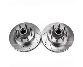 Power Stop Evolution Drilled & Slotted Rotors - Pair Front Ford E-150 2008-2014