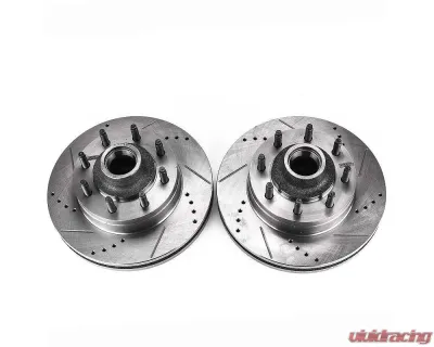 Power Stop Evolution Drilled & Slotted Rotors - Pair Front Ford E-150 2008-2014 - AR82129XPR