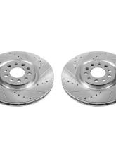 Power Stop Evolution Drilled & Slotted Rotors - Pair Front Chrysler 200 2015-2017                                     - AR83087XPR - Image 2