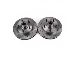 Power Stop Evolution Drilled & Slotted Rotors - Pair Front Ford E-150 1986-1993