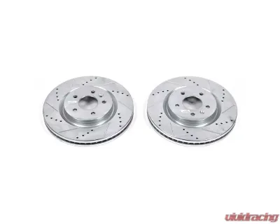 Power Stop Evolution Drilled & Slotted Rotors - Pair Front Ford Explorer 2011-2019 - AR85137XPR