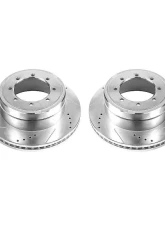 Power Stop Evolution Drilled & Slotted Rotors - Pair Rear Ford F-350 Super Duty 2013-2019                                     - AR85154XPR - Image 2