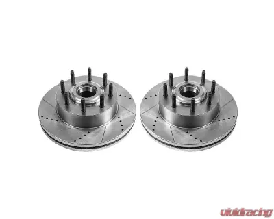 Power Stop Evolution Drilled & Slotted Rotors - Pair Front Ford F-250 Super Duty 2013-2019 - AR85169XPR