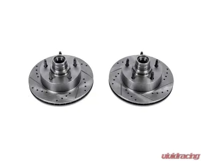 Power Stop Evolution Drilled & Slotted Rotors - Pair Front Ford E-150 2003 - AR8539XPR