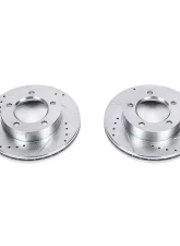 Power Stop Evolution Drilled & Slotted Rotors - Pair Front Ford Bronco 1994-1996                                     - AR8541XPR - Image 2