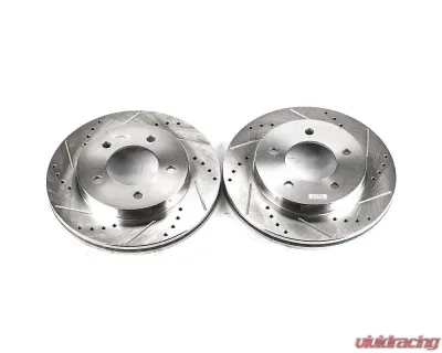 Power Stop Evolution Drilled & Slotted Rotors - Pair Front Ford F-150 1997-2003 - AR8557XPR