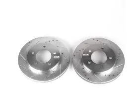 Power Stop Evolution Drilled & Slotted Rotors - Pair Front Ford Expedition 1997-2002