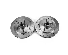 Power Stop Evolution Drilled & Slotted Rotors - Pair Front Ford Expedition 1997-2000