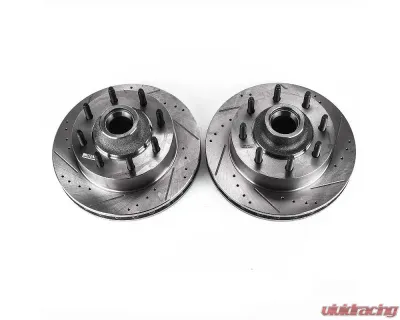 Power Stop Evolution Drilled & Slotted Rotors - Pair Front Ford F-250 Super Duty 1999-2000 - AR8572XPR