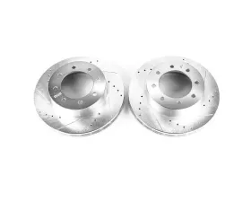 Power Stop Evolution Drilled & Slotted Rotors - Pair Front Ford E-550 Super Duty 2002