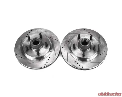Power Stop Evolution Drilled & Slotted Rotors - Pair Front Ford F-150 2000-2003 - AR8583XPR