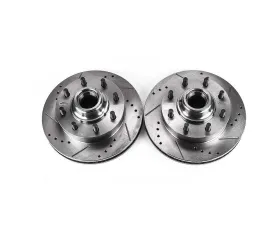 Power Stop Evolution Drilled & Slotted Rotors - Pair Front Chevrolet C1500 Suburban 1994-1999