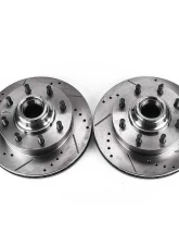 Power Stop Evolution Drilled & Slotted Rotors - Pair Front Chevrolet C1500 Suburban 1994-1999                                     - AR8627XPR - Image 2
