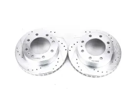 Power Stop Evolution Drilled & Slotted Rotors - Pair Front Cadillac DeVille 2000-2005