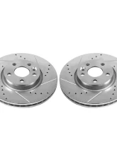 Power Stop Evolution Drilled & Slotted Rotors - Pair Front Land Rover Range Rover Evoque 2012-2015                                     - EBR1000XPR - Image 2