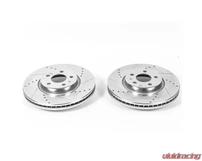 Power Stop Evolution Drilled & Slotted Rotors - Pair Front Audi A4 2012-2016 - EBR1208XPR