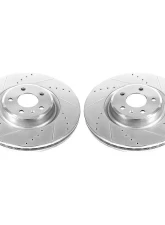 Power Stop Evolution Drilled & Slotted Rotors - Pair Front Audi A6 2014-2018                                     - EBR1210XPR - Image 2