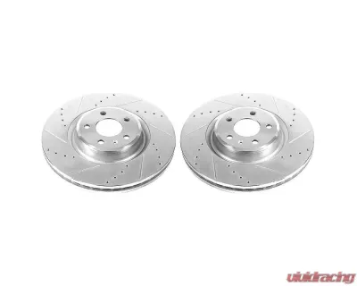 Power Stop Evolution Drilled & Slotted Rotors - Pair Front Audi A6 2014-2018 - EBR1210XPR