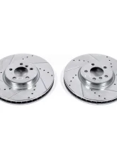 Power Stop Evolution Drilled & Slotted Rotors - Pair Front BMW X5 2011-2018                                     - EBR1218XPR - Image 2