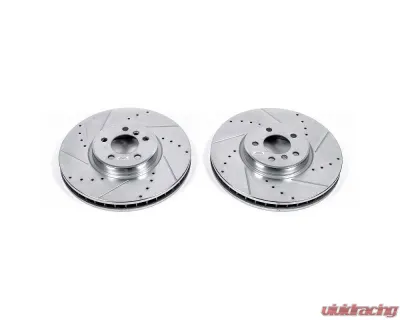 Power Stop Evolution Drilled & Slotted Rotors - Pair Front BMW X5 2011-2018 - EBR1218XPR