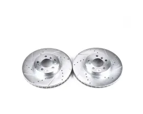 Power Stop Evolution Drilled & Slotted Rotors - Pair Front BMW X5 2000-2006