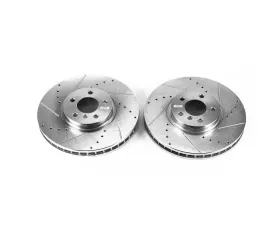 Power Stop Evolution Drilled & Slotted Rotors - Pair Front BMW X5 2002-2003