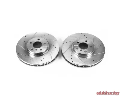Power Stop Evolution Drilled & Slotted Rotors - Pair Front BMW X5 2002-2003 - EBR667XPR