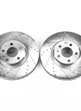 Power Stop Evolution Drilled & Slotted Rotors - Pair Front Audi A4 2009-2011                                     - EBR838XPR - Image 2