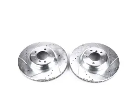 Power Stop Evolution Drilled & Slotted Rotors - Pair Front BMW 335d 2009-2011