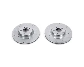 Power Stop Evolution Drilled & Slotted Rotors - Pair Front BMW X5 2007-2013