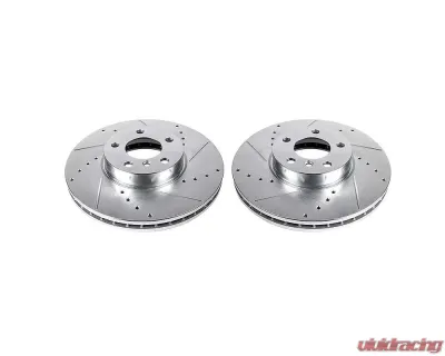 Power Stop Evolution Drilled & Slotted Rotors - Pair Front BMW X5 2007-2018 - EBR852XPR