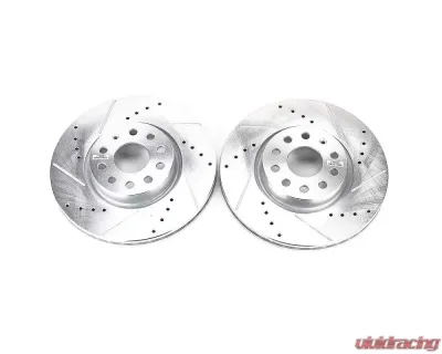 Power Stop Evolution Drilled & Slotted Rotors - Pair Front Audi A3 2006-2013 - EBR898XPR