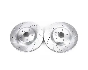 Power Stop Evolution Drilled & Slotted Rotors - Pair Front Subaru Impreza 2005-2014