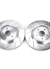 Power Stop Evolution Drilled & Slotted Rotors - Pair Front Infiniti FX50 2009-2013                                     - JBR1300XPR - Image 2