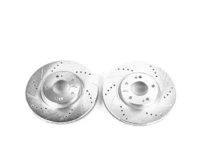 Power Stop Evolution Drilled & Slotted Rotors - Pair Front Hyundai Sonata 2006-2015