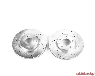 Power Stop Evolution Drilled & Slotted Rotors - Pair Front Hyundai Sonata 2006-2015 - JBR1324XPR