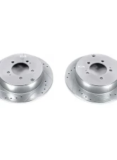 Power Stop Evolution Drilled & Slotted Rotors - Pair Rear Mitsubishi Lancer 2009-2015                                     - JBR1374XPR - Image 2