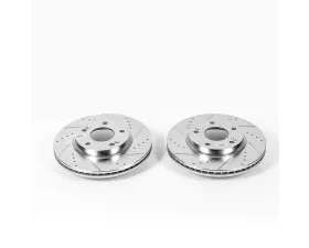 Power Stop Evolution Drilled & Slotted Rotors - Pair Front Hyundai Elantra 2011-2019