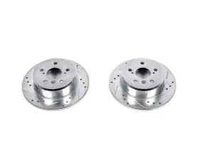 Power Stop Evolution Drilled & Slotted Rotors - Pair Rear Lexus ES300 1992-1996