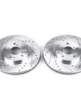Power Stop Evolution Drilled & Slotted Rotors - Pair Front Acura CL 2001-2003                                     - JBR923XPR - Image 2