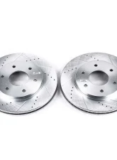 Power Stop Evolution Drilled & Slotted Rotors - Pair Front Infiniti QX56 2004-2005                                     - JBR993XPR - Image 2