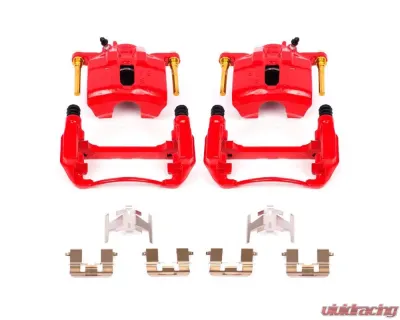 Power Stop Red Calipers w/Brackets - Pair Front Acura CL 1997-1999 - S1460