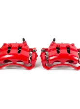 Power Stop Red Calipers w/Brackets - Pair Front Nissan D21 1993-1994                                     - S1672 - Image 2