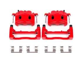 Power Stop Red Calipers w/Brackets - Pair Front Cadillac Escalade 2008-2016
