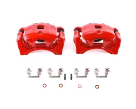 Power Stop Red Calipers w/Brackets - Pair Front Mitsubishi Lancer 2008-2016